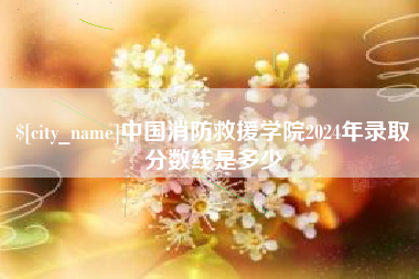黄冈中国消防救援学院2024年录取分数线是多少