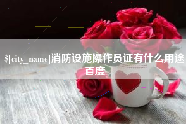 黄冈消防设施操作员证有什么用途百度