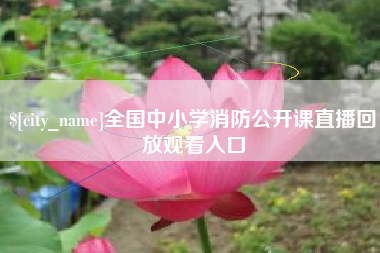 黄冈全国中小学消防公开课直播回放观看入口