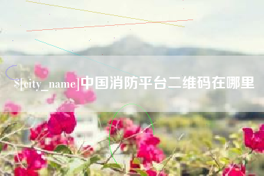 黄冈中国消防平台二维码在哪里