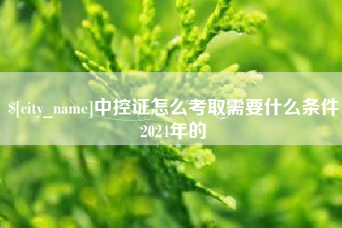 黄冈中控证怎么考取需要什么条件2024年的