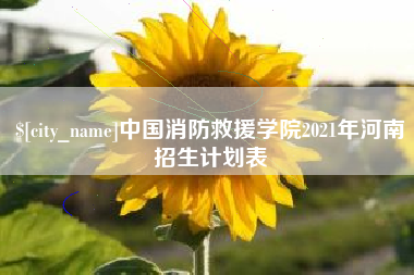 黄冈中国消防救援学院2021年河南招生计划表