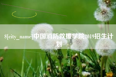 黄冈中国消防救援学院2019招生计划