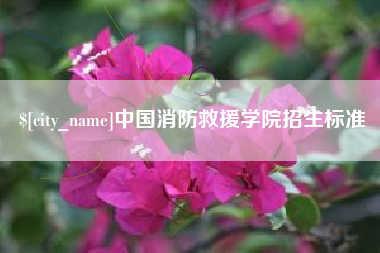 黄冈中国消防救援学院招生标准