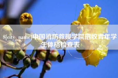 黄冈中国消防救援学院招收青年学生体格检查表